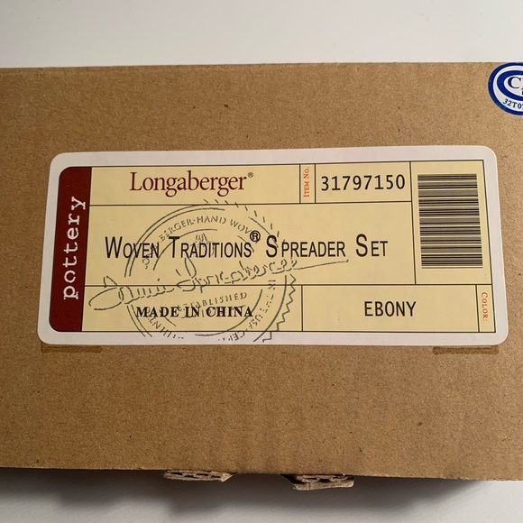 LONGABERGER EBONY WOVEN TRADITIONS SPREADER SET OF 2 * NIB - Picture 2 of 6